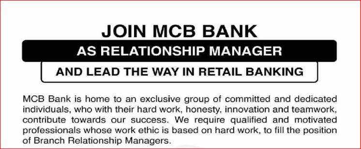 Online Apply MCB Bank Jobs 2024